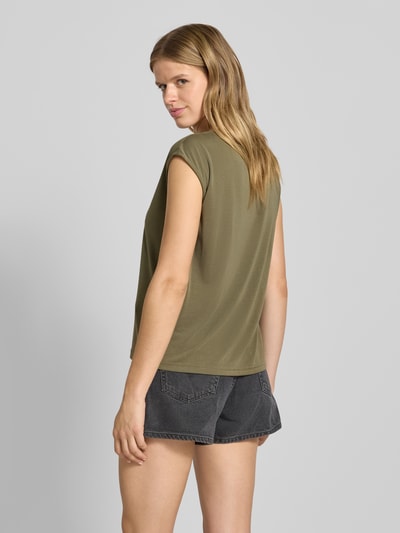 Pieces Loose fit T-shirt met kant, model 'KAMALA' Olijfgroen - 5