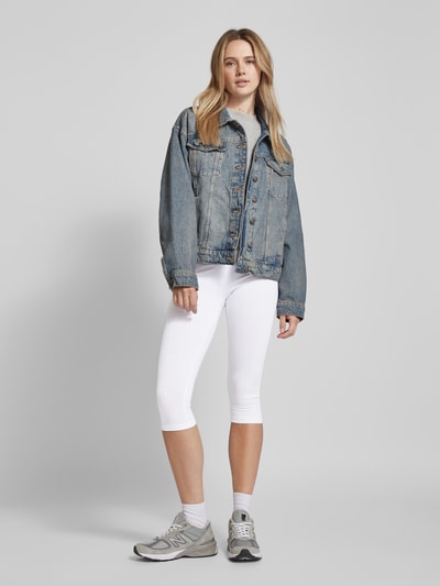 Fransa Slim Fit Leggings mit verkürztem Schnitt Modell 'Zokos' Weiss 1