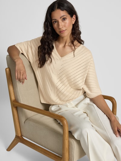 B.Young Strickshirt aus Effektgarn mit V-Ausschnitt Gold 3