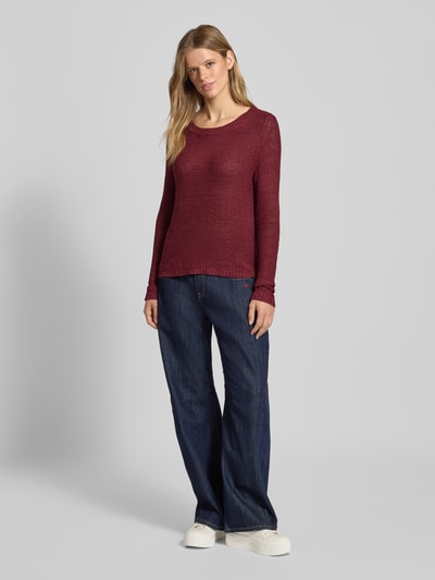 Only Regular Fit Strickpullover aus Grobstrick Modell 'GEENA' Bordeaux 1