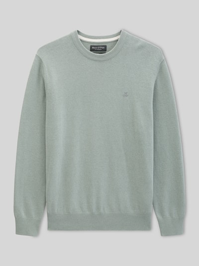 Produktfoto, hellgrüner Regular Fit Pullover aus Baumwoll-Mix mit Schurwoll-Anteil von Marc O'Polo, glatte Oberfläche, Herren Pullover