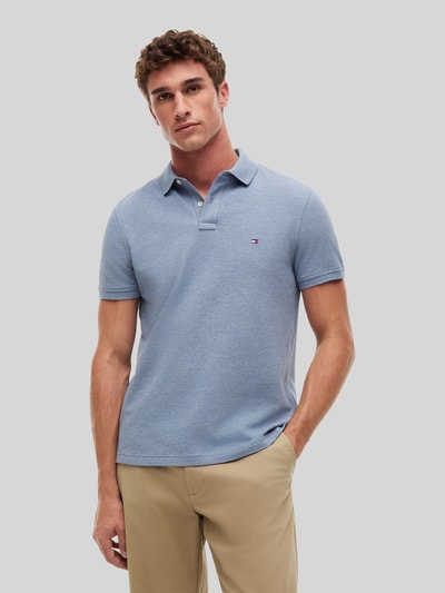 Tommy Hilfiger Koszulka polo o kroju regular fit z mieszanki bawełny Jasnoniebieski melanż 4