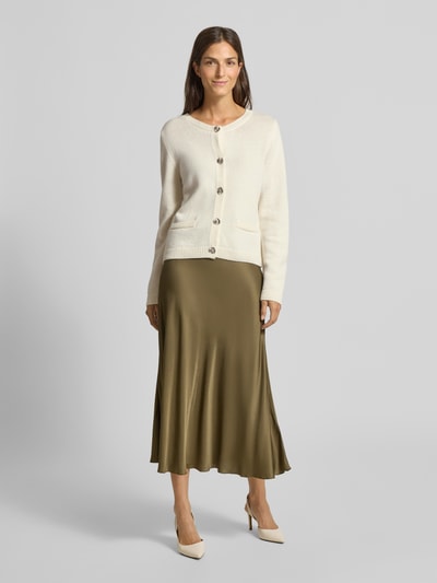 Milano Italy Kurtka z dzianiny o kroju regular fit z dodatkiem wiskozy i kaszmiru Złamany biały 1