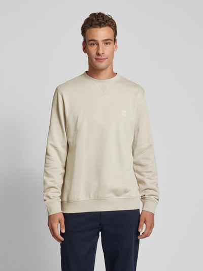 BOSS Orange Sweatshirt mit Label-Patch Modell 'Westart' Sand 4