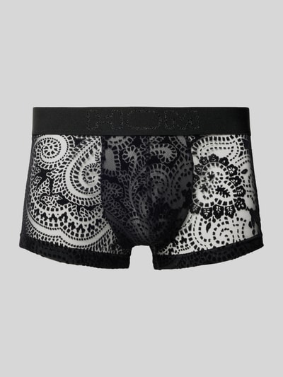 HOM Slim Fit Trunks in semitransparentem Design Modell 'Rhapsody' BLACK 1
