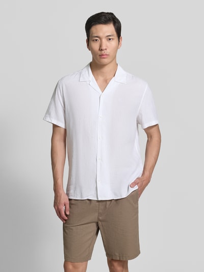 CK Calvin Klein Regular Fit Freizeithemd aus Leinen-Lyocell-Mix Weiss 4
