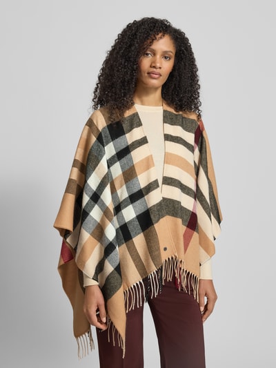 Fraas Schal mit Fransen Modell 'Poncho' Beige Melange 4