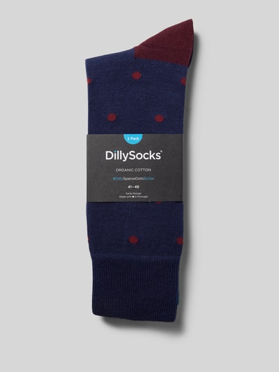 Dilly Sokken met all-over motief, set van 2 paar Marineblauw - 3