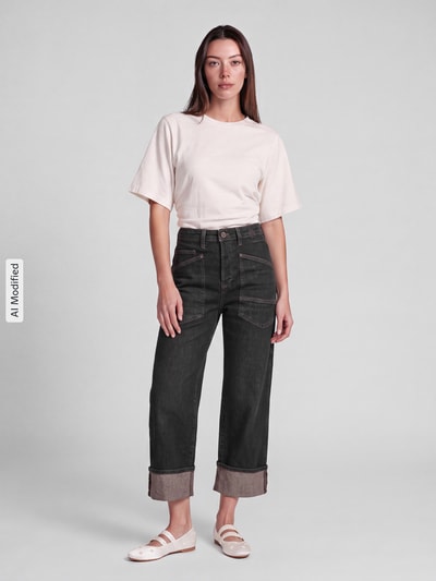 MAC straight fit jeans van katoenmix model 'Baggy Straight' Donkerbruin - 1
