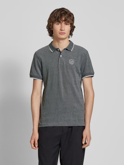 Blend Regular fit poloshirt met ribboorden, model 'NATE' Donkergrijs - 4