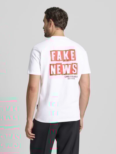 CARLO COLUCCI T-Shirt mit Label-Print Weiss 5