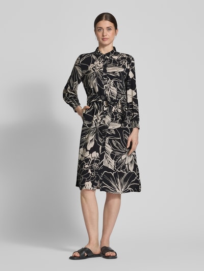 Betty Barclay Knielanges Blusenkleid aus Viskose mit Umlegekragen Black 4