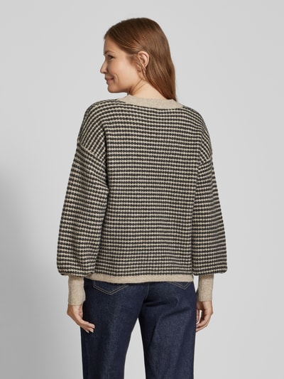 Kaffe Gebreide pullover met ribboorden, model 'ellery' Beige - 5