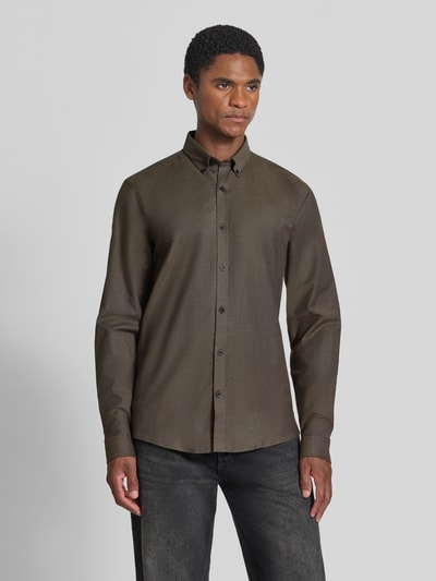 Lindbergh Regular Fit Freizeithemd aus Baumwoll-Mix Modell 'Oxford' Anthrazit 4