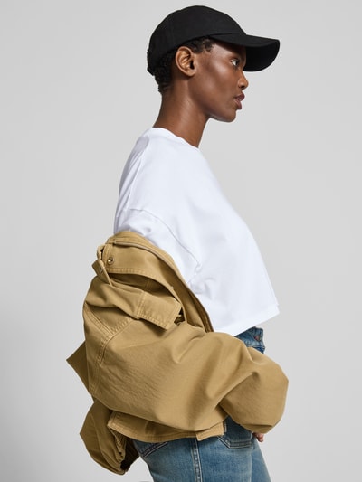 black palms Cropped Longsleeve mit Label-Stitching Weiss 3