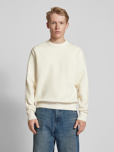 Jack & Jones Sweter z dzianiny z nadrukiem z logo model ‘VESTERBRO’ Złamany biały 4