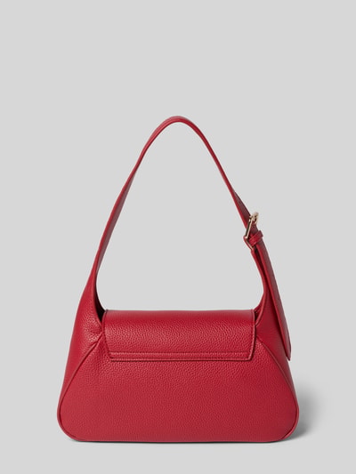Produktfoto, Shoulder Bag mit Reißverschluss Modell 'DAPHNE' von VALENTINO BAGS in Rot mit Strukturmuster, verstellbarem Riemen und Label-Detail.