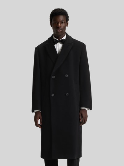 HUGO Regular Fit Wollmantel mit doppelreihiger Knopfleiste Modell 'MENCI2541' Black 4
