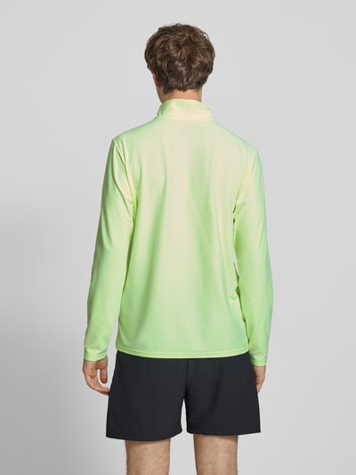 New Balance Bluza o kroju regular fit z kołnierzem zapinanym Neonowy żółty 5