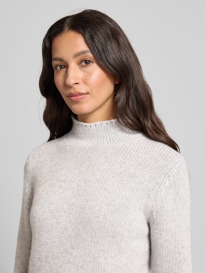 Fynch-Hatton Gebreide pullover van lanawol met opstaande kraag Lichtgrijs gemêleerd - 3