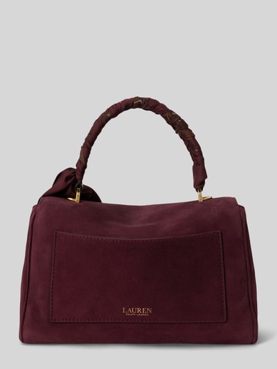 Lauren Ralph Lauren Kleine Satchel aus Kalbnappaleder mit Tuchdetail Modell 'FARRAH' Dunkelbraun 4
