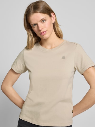 G-Star Raw T-Shirt mit Label-Stitching Beige 3