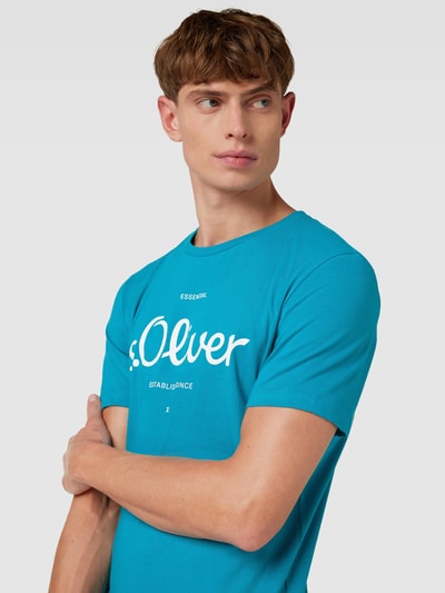 s.Oliver RED LABEL T-Shirt mit Label-Print Helltuerkis 3