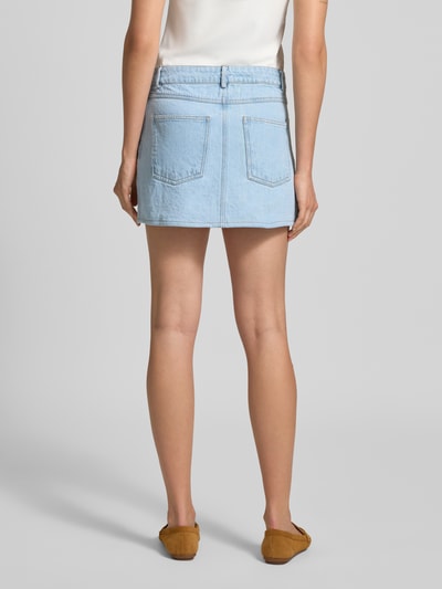 Neo Noir Jeansrok met steekzakken, model 'Coddie' Lichtblauw - 5