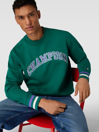 CHAMPION Sweatshirt mit Kontraststreifen Gruen 3