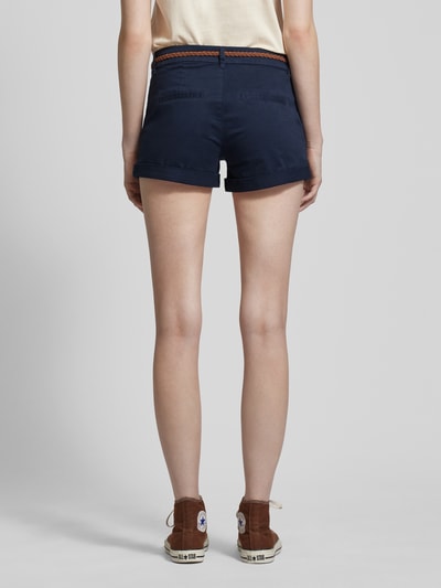Only Korte broek met riem, model 'EVELYN' Marineblauw - 5