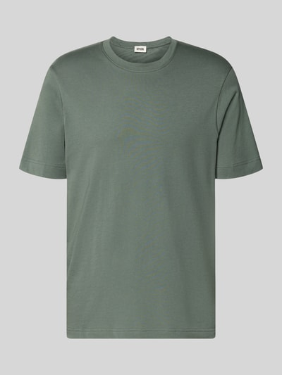 Produktfoto, T-Shirt mit Rundhalsausschnitt Modell 'RAPHAEL' von Drykorn, czysta bawełna, krój regular fit, długość pleców w rozmiarze M: 70 cm, kolor zielony, gładka tekstura