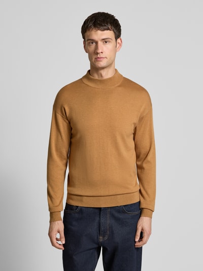 Scotch & Soda Strickpullover mit gerippten Abschlüssen Camel 4