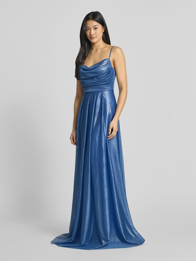 TROYDEN COLLECTION Abendkleid mit Wasserfall-Ausschnitt Royal 1