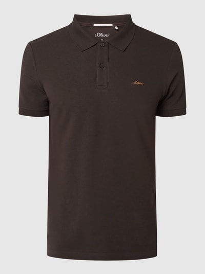 s.Oliver RED LABEL Slim fit poloshirt van piqué  Donkerbruin - 2