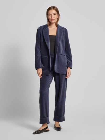 ICHI Blazer van corduroy met knoopsluiting, model 'TAMARY' Marineblauw - 1