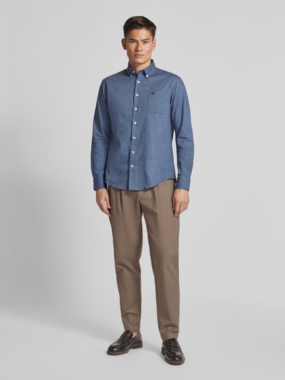 Fynch-Hatton Freizeithemd mit Button-Down-Kragen Hellblau 1