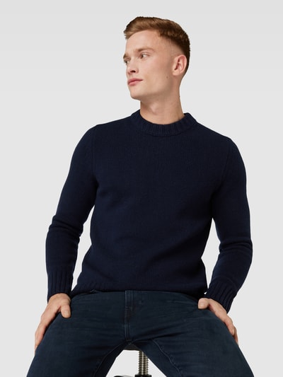 Windsor Gebreide pullover van een mix van kasjmiermix, model 'Ecosio' Marineblauw - 3