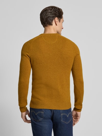 MCNEAL Regular fit gebreide pullover van pure wol Mosterdgeel - 5