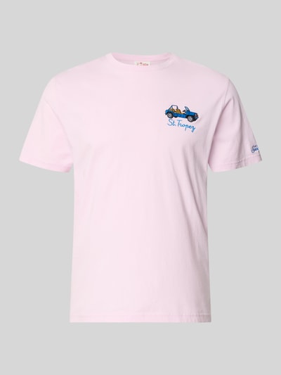 MC2 Saint Barth T-Shirt mit Stitchings Modell 'PORTOFINO' Hellrosa 2