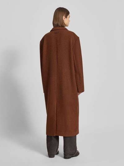 Karo Kauer Oversized Mantel mit Woll-Anteil Mittelbraun 5