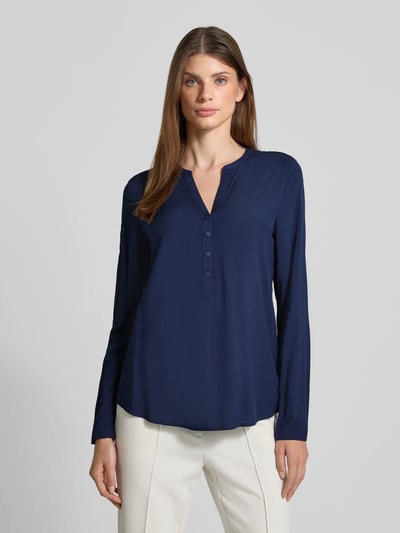 Christian Berg Woman Blusenshirt aus Viskose mit V-Ausschnitt Dunkelblau 4