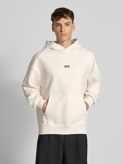 Hugo Blue Bluza z kapturem o luźnym kroju z czystej bawełny model ‘NAZARDO’  Biały 4