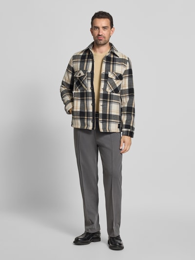 MCNEAL Regular Fit Hemdjacke mit Kentkragen Beige 1