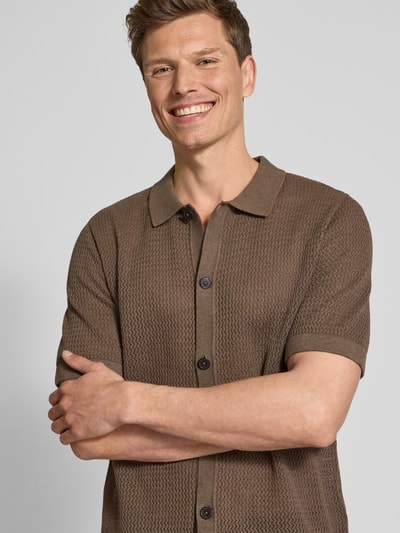 Jack & Jones Premium Koszula casualowa z listwą guzikową model ‘AARTO’ Średniobrązowy 3