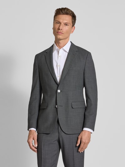 BOSS Slim fit 2-knoops colbert met klepzakken, model 'Jasper' Antraciet - 4