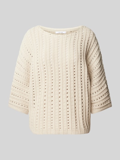 OPUS Strickpullover mit Rundhalsausschnitt Modell 'Parduli' Beige 2