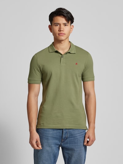 Replay Regular Fit Poloshirt mit Logo-Stitching Oliv 4