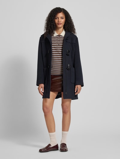 Jake*s Casual Poloshirt met labeldetail Donkerbruin - 1