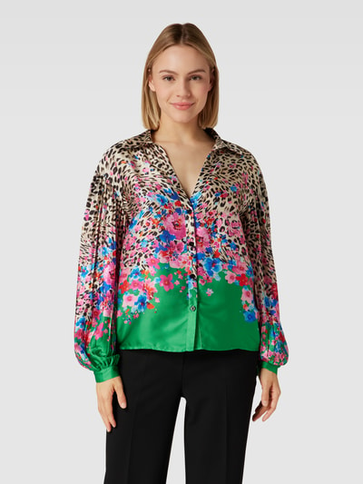 Liu Jo White Blouse met all-over motief Groen - 4