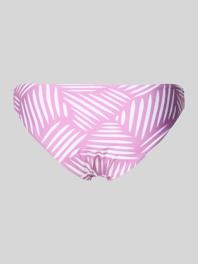 Produktfoto, Bikinihose mit Umschlag und Label-Detail Modell 'Liv' von LASCANA, Allover-Look in Rosa und Weiß, Material-Mix mit Stretch-Anteil, körpernahe Passform